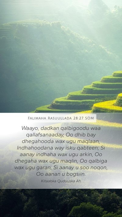 Falimaha Rasuullada 28:27 SOM Bible Verse Image