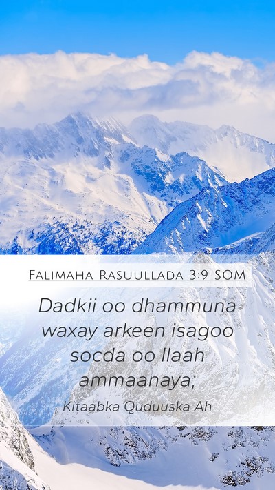 Falimaha Rasuullada 3:9 SOM Bible Verse Image