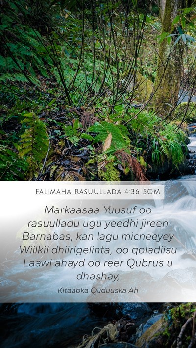 Falimaha Rasuullada 4:36 SOM Bible Verse Image