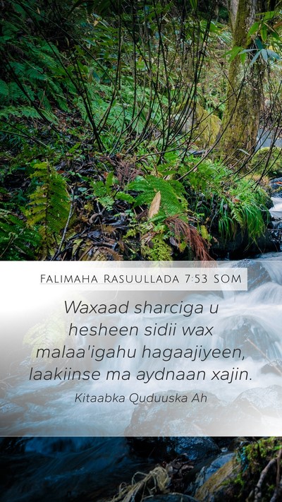 Falimaha Rasuullada 7:53 SOM Mobile Phone Wallpaper - Waxaad sharciga u hesheen sidii wax malaa'igahu - Mobile Bible Verse Wallpaper