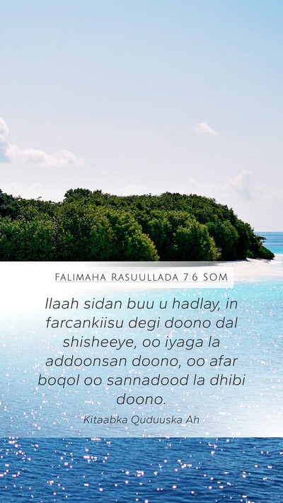 Falimaha Rasuullada 7:6 SOM Bible Verse Image