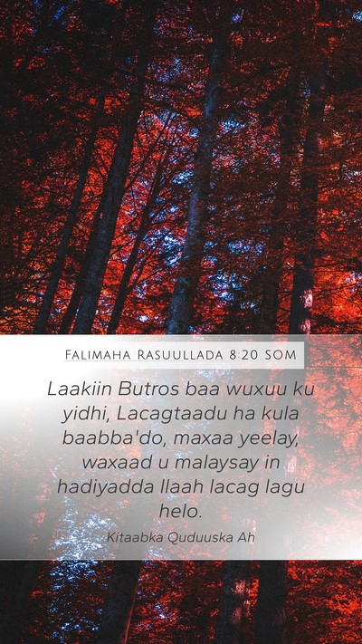 Falimaha Rasuullada 8:20 SOM Bible Verse Image