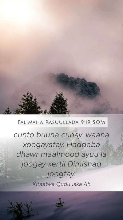 Falimaha Rasuullada 9:19 SOM Bible Verse Image