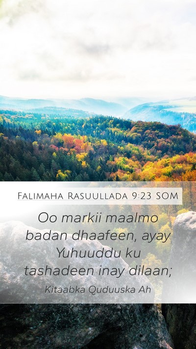 Falimaha Rasuullada 9:23 SOM Bible Verse Image
