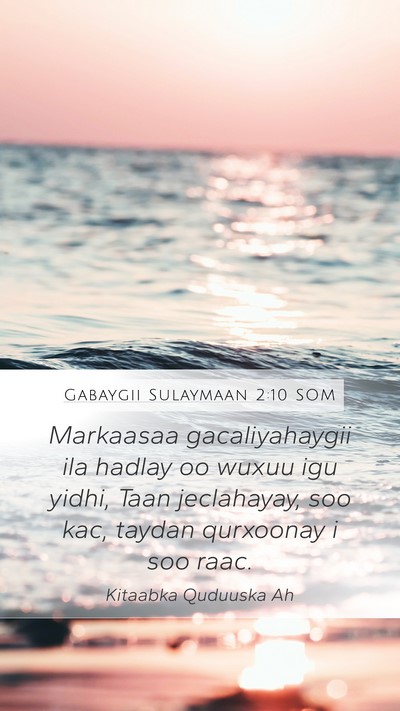 Gabaygii Sulaymaan 2:10 SOM Bible Verse Image