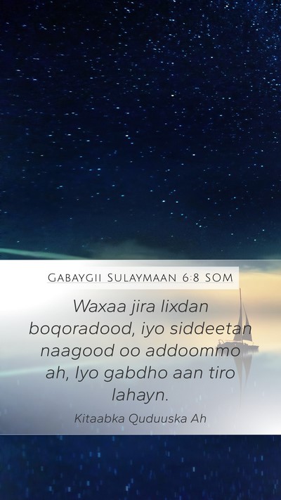 Gabaygii Sulaymaan 6:8 SOM Bible Verse Image