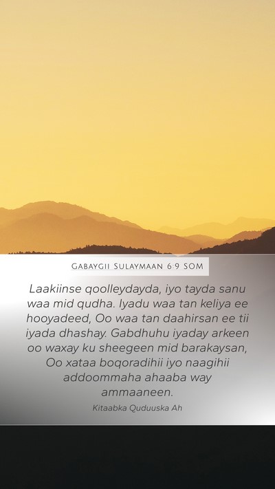 Gabaygii Sulaymaan 6:9 SOM Bible Verse Image