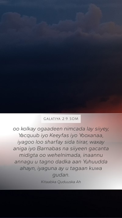 Galatiya 2:9 SOM Bible Verse Image