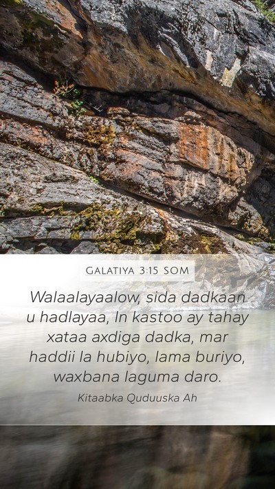 Galatiya 3:15 SOM Bible Verse Image