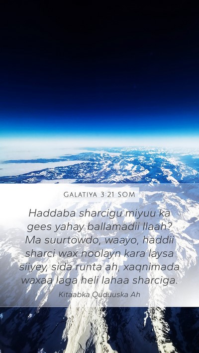 Galatiya 3:21 SOM Bible Verse Image