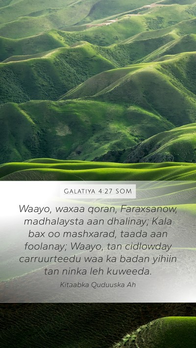 Galatiya 4:27 SOM Bible Verse Image
