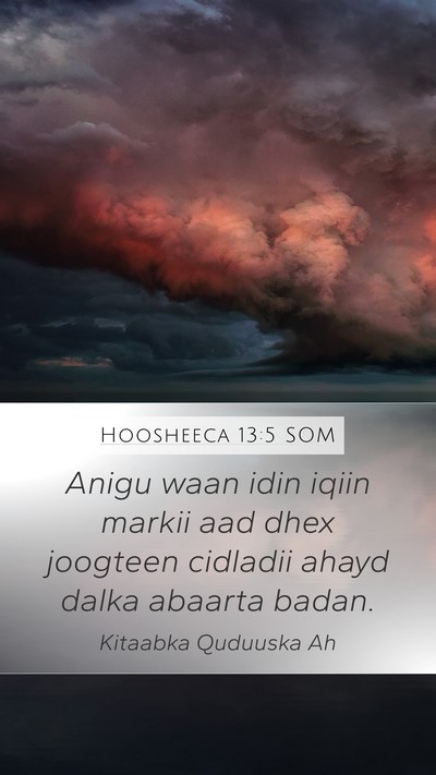 Hoosheeca 13:5 SOM Bible Verse Image