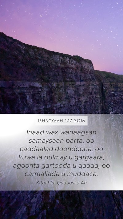 Ishacyaah 1:17 SOM Bible Verse Image