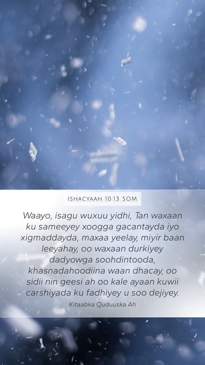 Ishacyaah 10:13 SOM Bible Verse Image