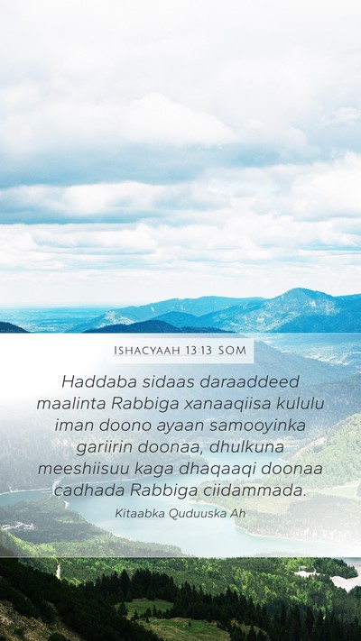 Ishacyaah 13:13 SOM Bible Verse Image