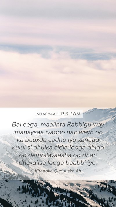 Ishacyaah 13:9 SOM Bible Verse Image