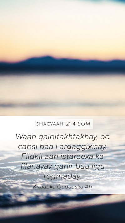 Ishacyaah 21:4 SOM Bible Verse Image