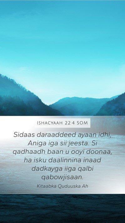 Ishacyaah 22:4 SOM Bible Verse Image