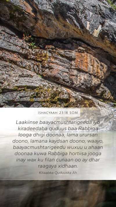 Ishacyaah 23:18 SOM Bible Verse Image
