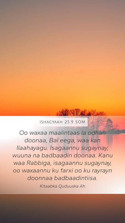 Ishacyaah 25:9 SOM Bible Verse Image