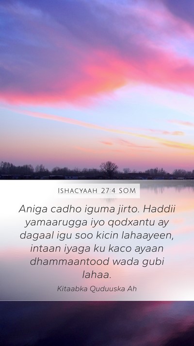 Ishacyaah 27:4 SOM Bible Verse Image