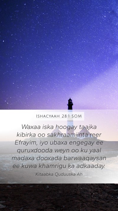 Ishacyaah 28:1 SOM Bible Verse Image