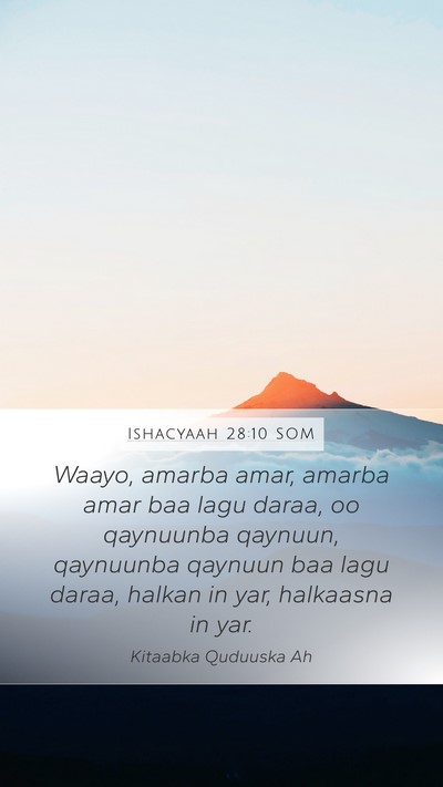 Ishacyaah 28:10 SOM Bible Verse Image
