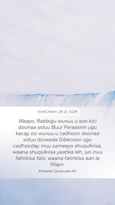 Ishacyaah 28:21 SOM Bible Verse Image
