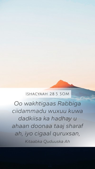 Ishacyaah 28:5 SOM Bible Verse Image