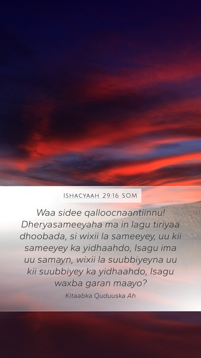 Ishacyaah 29:16 SOM Bible Verse Image
