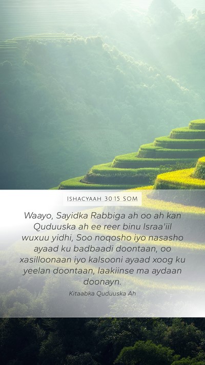 Ishacyaah 30:15 SOM Bible Verse Image