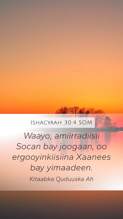 Ishacyaah 30:4 SOM Bible Verse Image