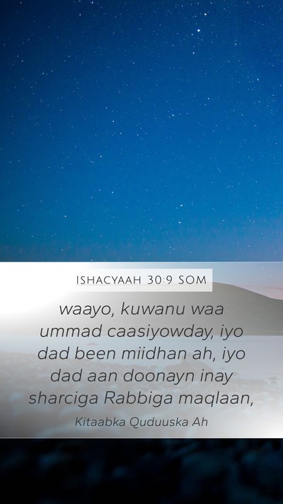 Ishacyaah 30:9 SOM Bible Verse Image
