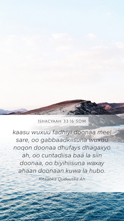 Ishacyaah 33:16 SOM Bible Verse Image