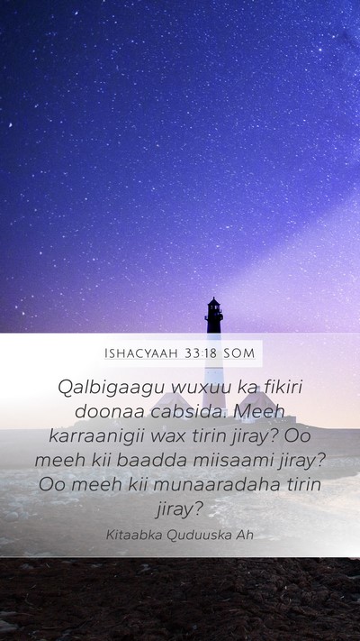Ishacyaah 33:18 SOM Bible Verse Image