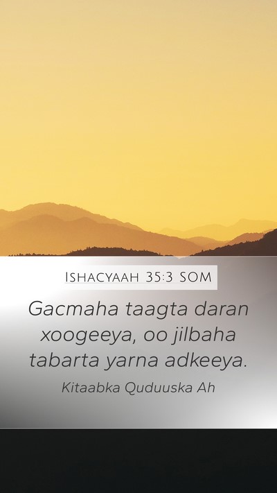 Ishacyaah 35:3 SOM Bible Verse Image