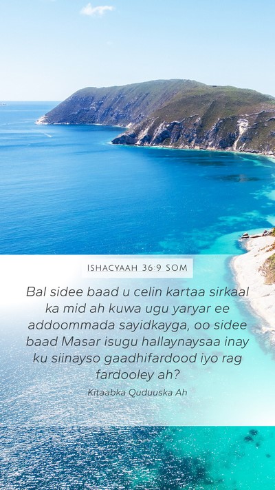 Ishacyaah 36:9 SOM Bible Verse Image