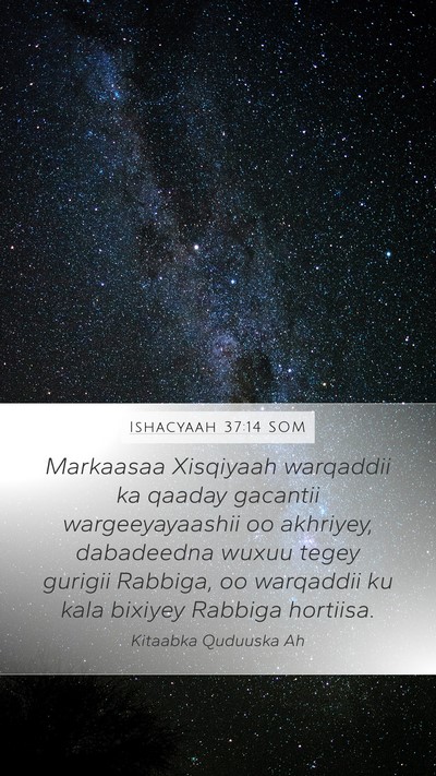 Ishacyaah 37:14 SOM Bible Verse Image