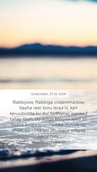 Ishacyaah 37:16 SOM Bible Verse Image
