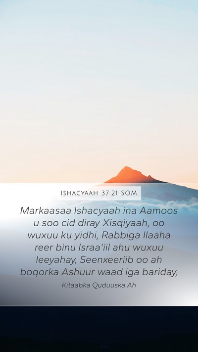 Ishacyaah 37:21 SOM Bible Verse Image