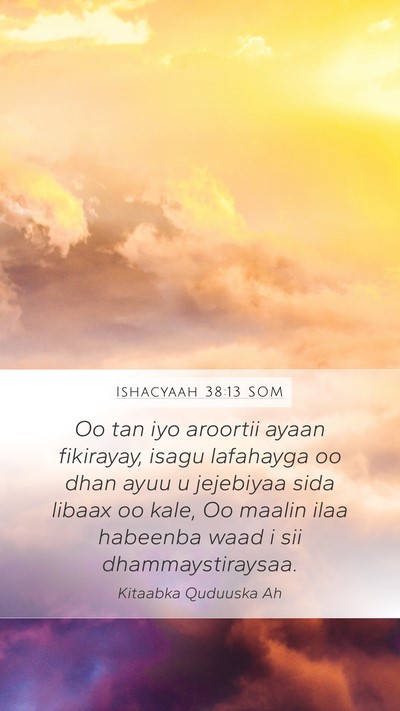 Ishacyaah 38:13 SOM Bible Verse Image