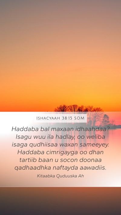 Ishacyaah 38:15 SOM Bible Verse Image