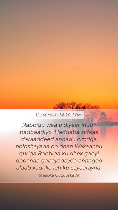 Ishacyaah 38:20 SOM Bible Verse Image