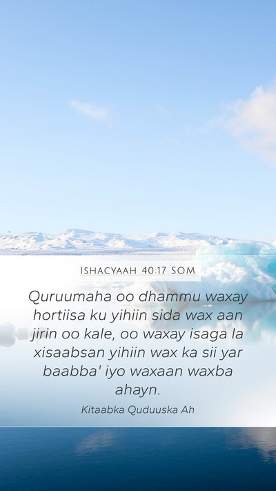 Ishacyaah 40:17 SOM Bible Verse Image