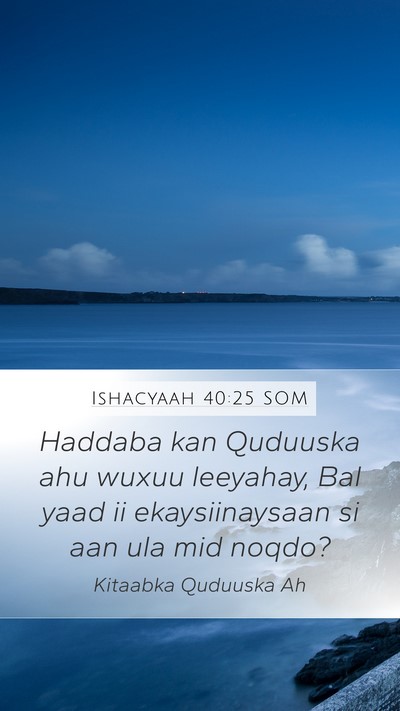 Ishacyaah 40:25 SOM Bible Verse Image