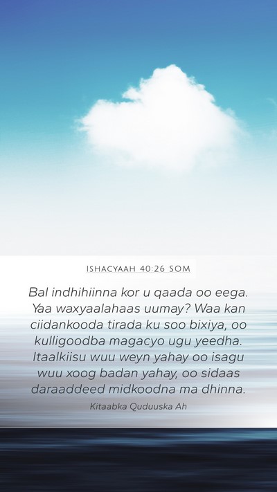 Ishacyaah 40:26 SOM Bible Verse Image