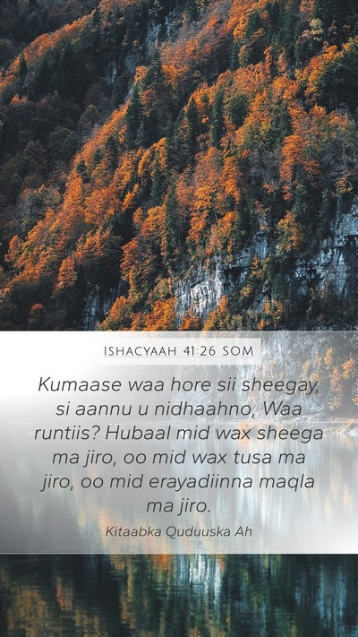 Ishacyaah 41:26 SOM Bible Verse Image