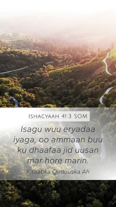 Ishacyaah 41:3 SOM Mobile Phone Wallpaper - Isagu wuu eryadaa iyaga, oo ammaan buu ku dhaafaa - Mobile Bible Verse Wallpaper
