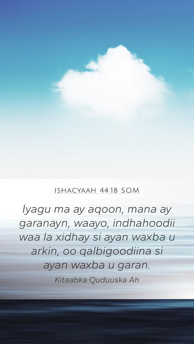 Ishacyaah 44:18 SOM Bible Verse Image