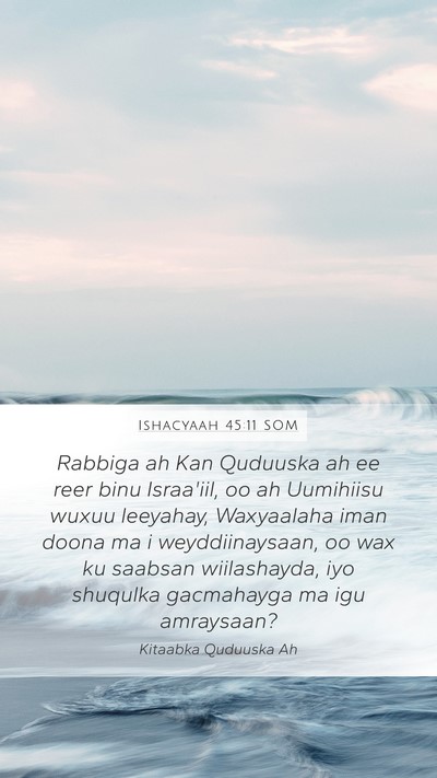 Ishacyaah 45:11 SOM Bible Verse Image